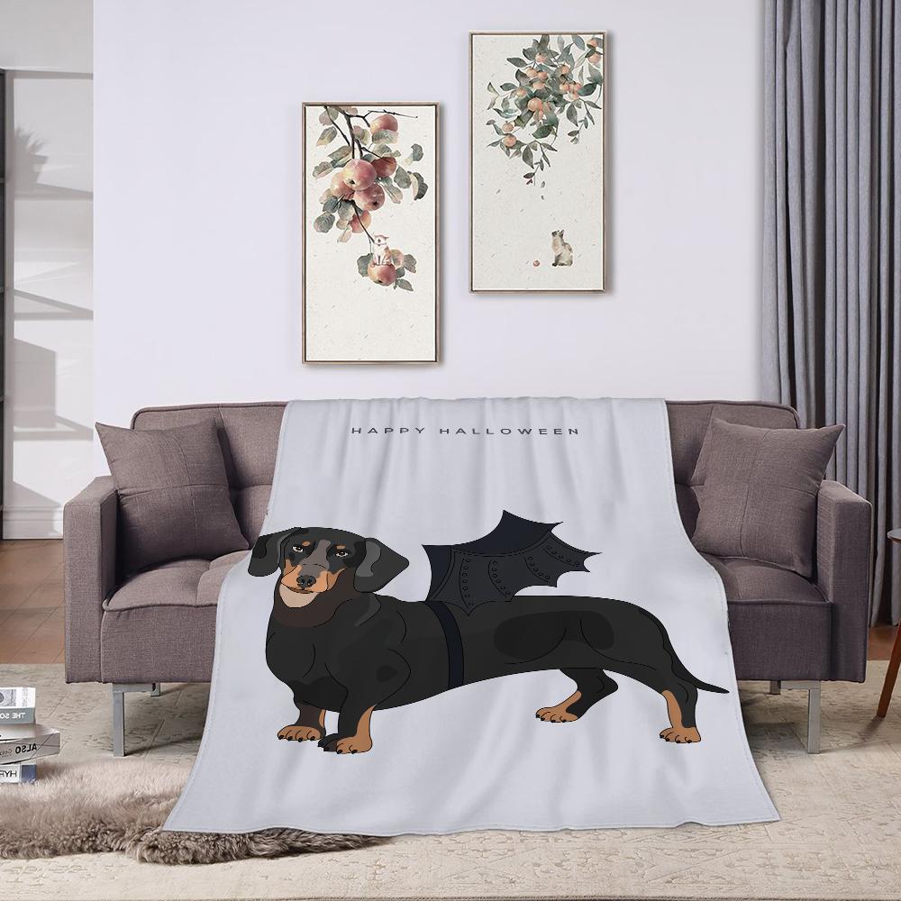 Dachshund Sausage Dogs Fluffy Blanket Throw Blanket for Sofa Blankets Double Bed Blankets and Throws Cobija Plaid Halloween &