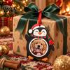 Handcrafted Holiday Photo Frames Christmas Frame Pendant with Hanging Rope, Personalized Wooden Picture for Tree Decoration, Cute Commemorative Holder