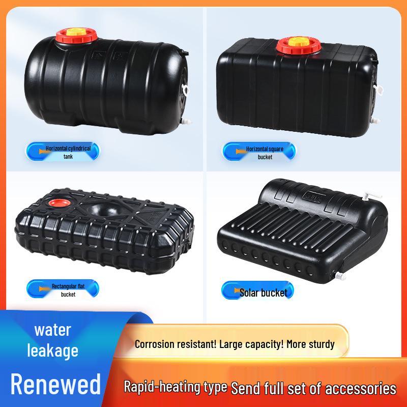 Rectangular Solar Water Tank: Black Household Bathtub & Summer Storage, Thickened Plastic for Heating Water.