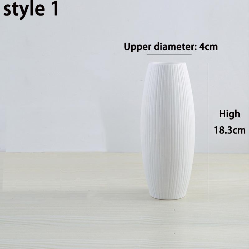 Nordic Witte Keramische Vaas Embryo Eenvoudige Droge Bloem Inzetstukken Moderne Huis Bogu Plank Decoratie