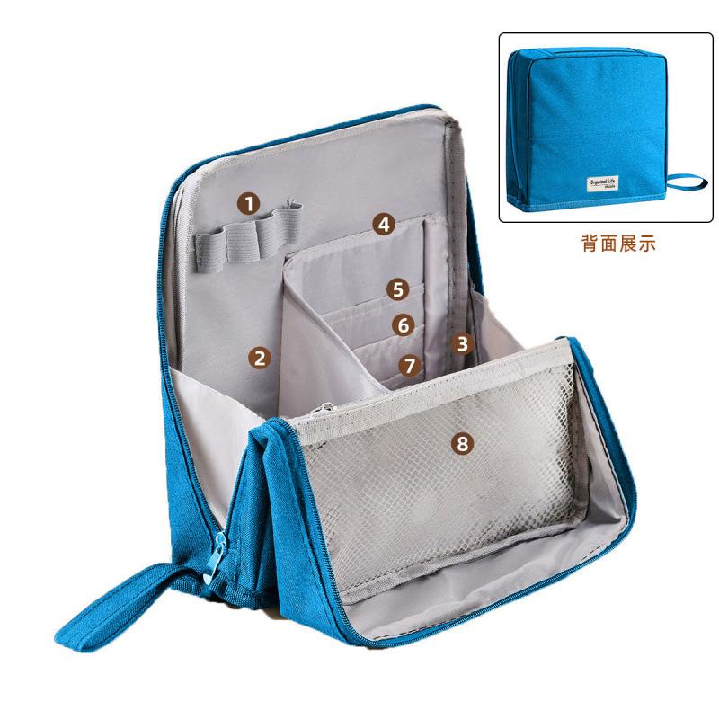 Travel Portable Large Capacity Double Opening Cosmetic Bag Women's Toiletry Storage Bag Multi Layer Stationery Bag 2025 New