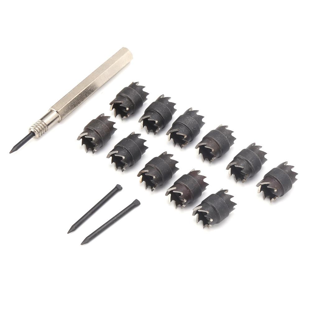 13pcs Double Sided Spot Weld Drill Bit Set Punch Remover Kits  For Auto Body Repair