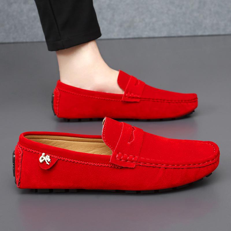 Men's Plus Size Suede Loafers: Lightweight, Slip-on, Formal Business Leather Shoes