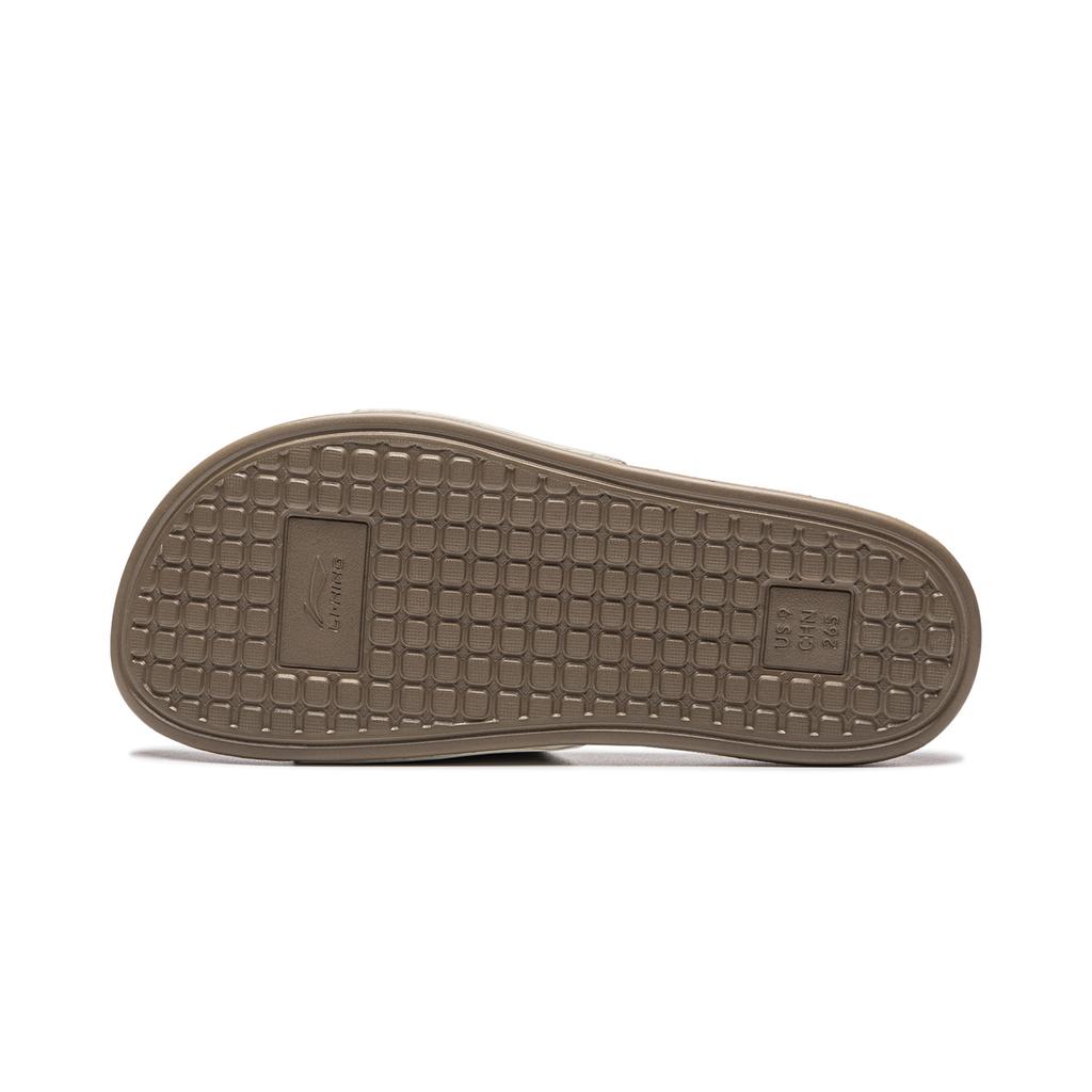 Li Ning Sports Lifestyle Series Biscuit Shoes Fashion Trend Soft Comfortable Silent Anti-Wear Slide Sandals Unisex Footwear Coastal-Gray AGAW017-4