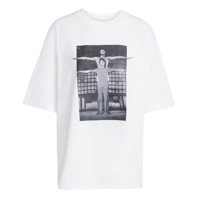 adidas T-shirt Unisex JZ7907 con Grafica Originals Hot Shot, Vestibilità Larga, Girocollo, Manica Corta