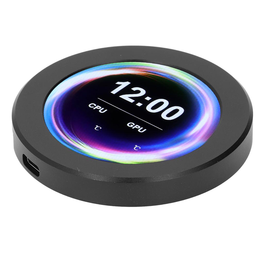 2.1inch Round LCD Display, 360 Rotation CPU Watercooler Screen, Real Time Temp Control, Stepless Dimming, 480x480 Resolution AIO LCD Screen for AIO Wa