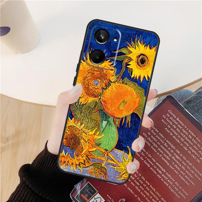Beautiful Yellow Sunflower Case For Realme GT Neo 5 3 2 3T 8 9 10 Pro Plus C33 C35 C31 C30 C11 C15 C25 C21Y C55 Cover
