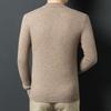 Fengxun Men's 100% Lambswool Cable Knit Mock Neck Sweater FXT5229