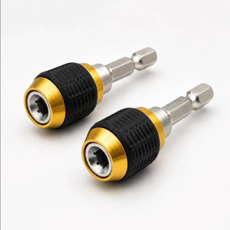 2 Pcs Quick Change Drill Bit Holder Extension 1/4" Hex Shank Quick Coupling Wear Resistant for Garage Auto Repair Jobs