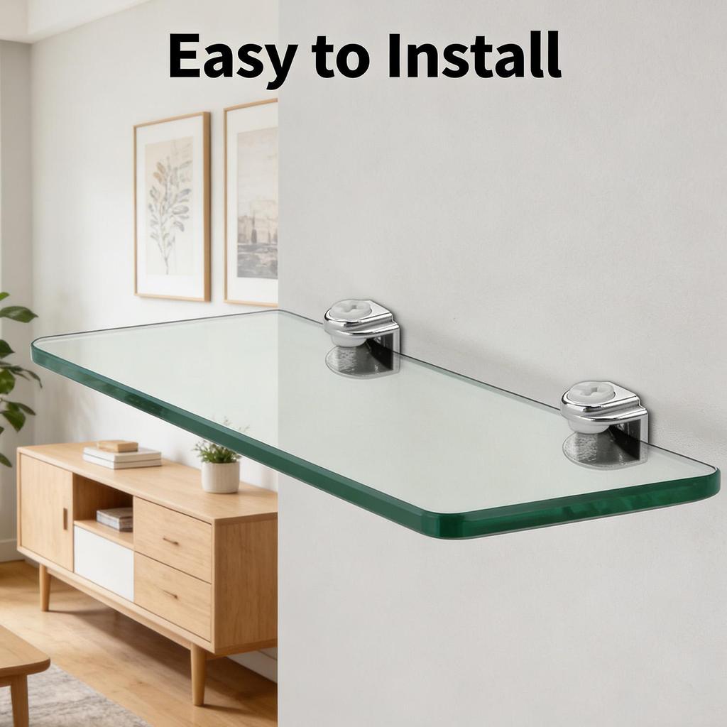 Zinc Alloy Glass Shelf Brackets Adjustable Glass Shelves Clamp Pegs Mirror Mount Support Clips for Cabinets Furniture Brackets