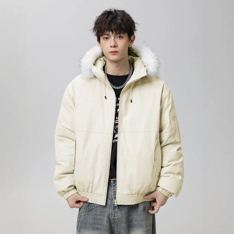 Parker Style Cotton Puffer Jacket Unisex Thick Warm Hooded Winter Coat Couples