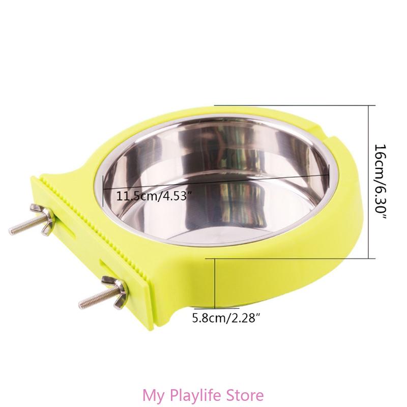 Haustier-Transportbox-Schüsseln Hundenapf Abnehmbarer Edelstahl Hängender Futterspender Schüssel für Futter und Wasser für Hunde Katzen Käfig, Zwinger
