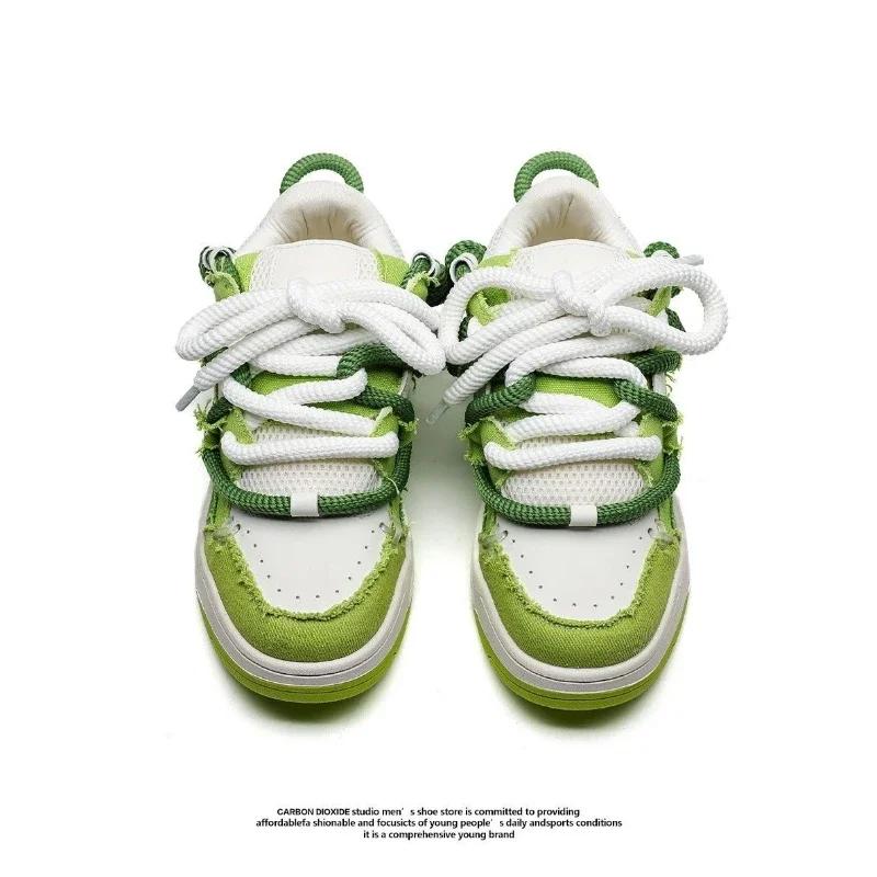 Модные зеленые модные мужские туфли Модные универсальные дышащие нескользящие спортивные — фото 4