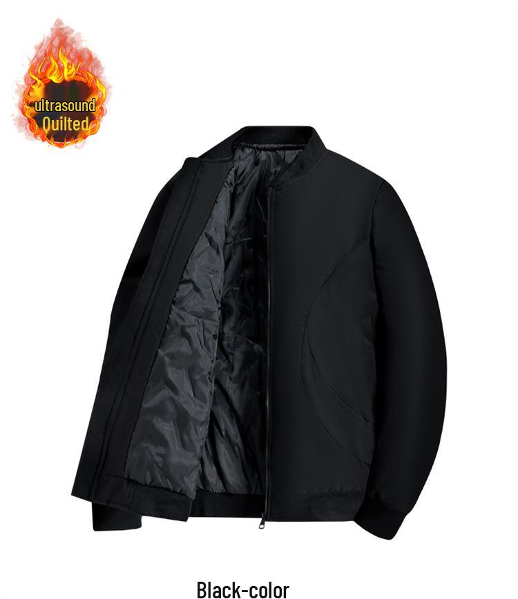 Herrgränsöverskridande Höst/Vinter Ståkrage Baseballjacka - Ultraljud Bomullsfylld Lös Pilot Arbetskläder