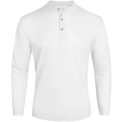 Herren Langarm-Poloshirt mit Henry-Kragen Herren Herbst Lässig Atmungsaktiv Täglich Frühling Hohe Qualität Unterhemd Shire Tt