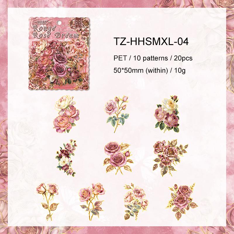 Sea of Flower Frame Series Vintage Plant Floral Landscape PET Sticker Creative DIY Journal Material Collage Stationery