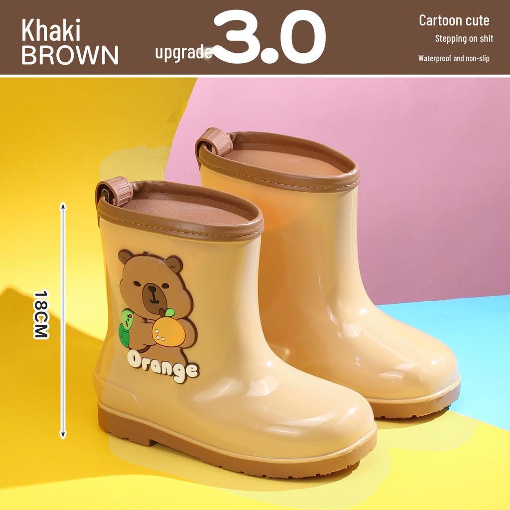 Wasserdichte gefütterte Gummistiefel für Kinder: Rutschfeste, kältebeständige Gummistiefel mit Kordelzug für Kleinkinder und ältere Kinder