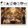 One 2D flat polyester background cloth for the Nativity scene suitable for festival parties photography and home decoration