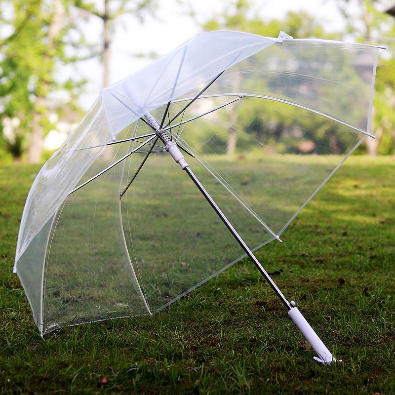 Extra Large Transparent Wind-Resistant Folding Umbrella with Long Handle - Korean Style for Two