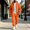 Men's Color Sweatshirt Set Casual Athletic Two Piece Outfit for Spring and Fall
