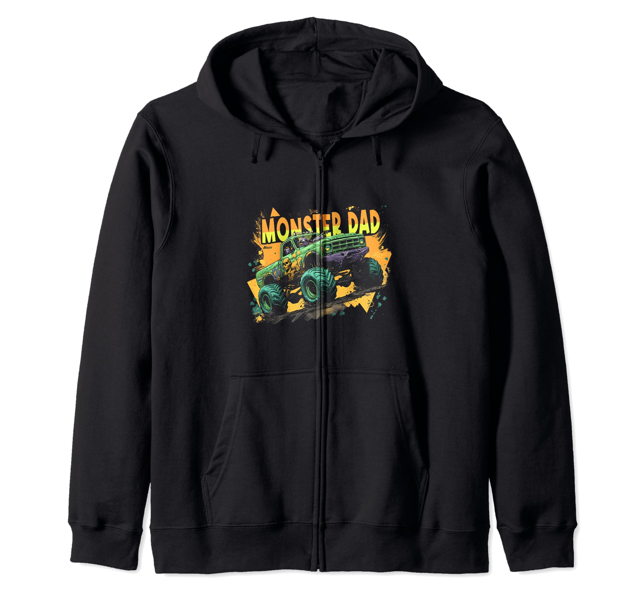 

Monster Truck Dad Monster Trucks Are My Jam Trucks Men s Adult Zip-Up Hoodie