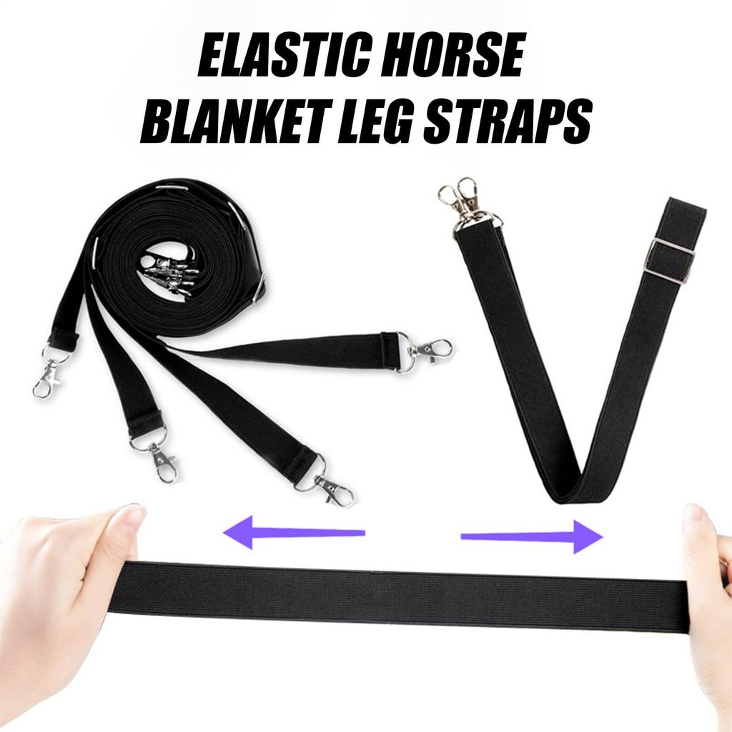 Horse Blanket Sheet Leg Straps Horse Blanket Elastic Leg Straps Adjustable Quick-Release Accessories Equestrian Riding Belt