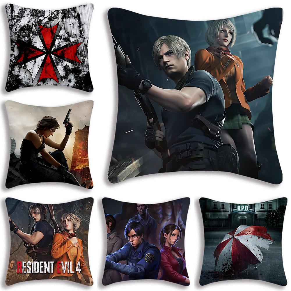 Movie ResidentS Evil Umbrellas Pillow Covers Cartoon Sofa Decorative Home Double-sided Printing Short Plush Cute Cushion Cover
