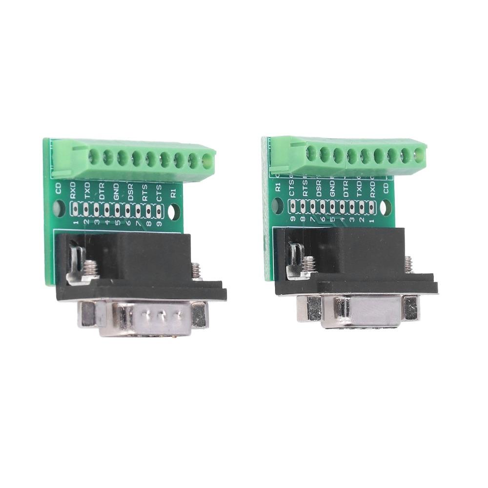 Screw Terminal DB9 Connector Adapter Breakout Connector for RS232 RS485 Electronic Component