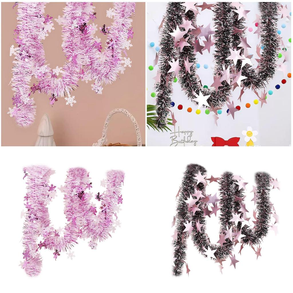 Christmas Tinsel Garland Strip Versatile Glitter Festival Party Supplies Decor New Year Fireplace Ceiling Stair Christmas Decor