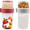 Double Layer Lunch Box Compartment Preservation Box Leak Proof Overnight Oat Container Portable Oatmeal Cup Fruit Sealed Jar