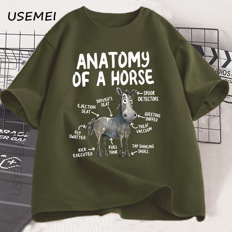 Anatomy of A Horse T Shirt Funny Horse Lover T-shirt Men Women Graphic Streetwear Short Sleeve Tshirt Harajuku Mens Clothing