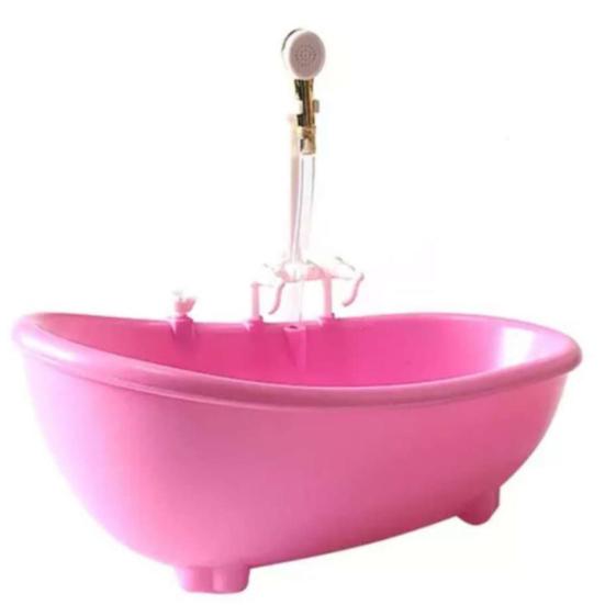 Elektrische Puppenbadewanne, exquisiter sprudelnder Wasserklang, tragbare Miniatur-Badezimmerbadewanne für Puppenhaus im Maßstab 1/6