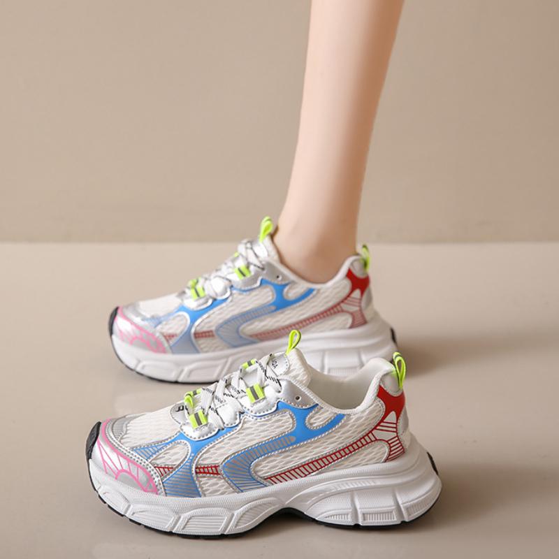 Height Increasing Chunky Sneakers Women Platform Shoes New Breathable Sports Shoes 2024 Simple Fashion Women's Casual Shoes