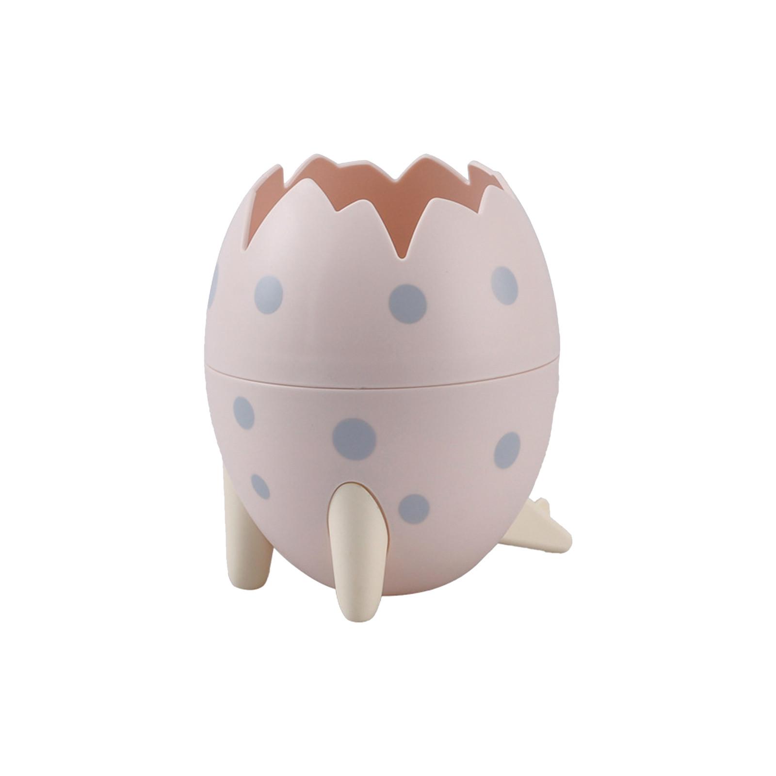 

Cartoon Dinosaur Egg Desktop Storage Container with Detachable Lid and Stable Legs for Organizing Small Items and Office Supplies One Size рожевий