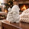 Winter Scene Layout Accessories 3D Printed Christmas Gnome Figurine, DIY Paintable Mini Hugging Holiday Micro Landscape Star & Tree, Desktop