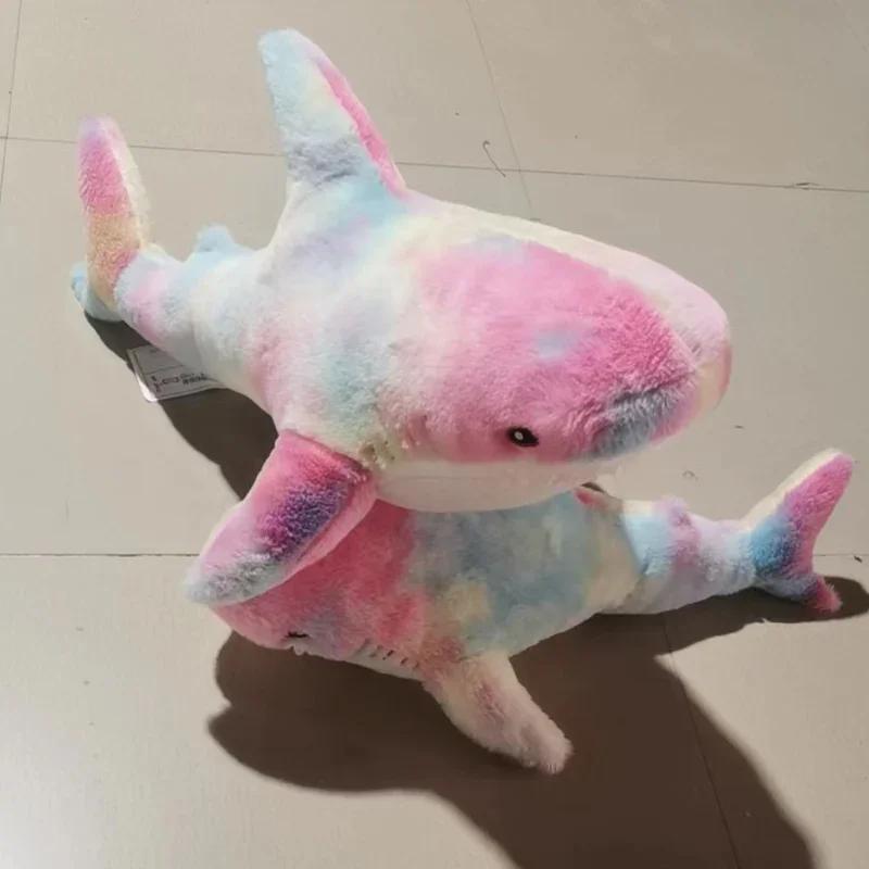 140cm Riesen Wassertier Hai Puppe Plüschtier Stofftier Bunt Grusliges Tier Plüschtier Bunt Flauschig Beruhigend Dekoration Cosplay Kinder Geschenk 75-80cm doll