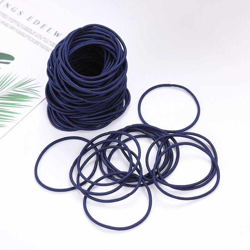 Elástico de Cabelo Preto Fino Estilo Coreano de Alta Elasticidade para Meninas