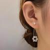 Korean Rhinestone Flower Tassel Earrings: Elegant, Light Luxury, Versatile Front/Back Studs, Fashionable and Fresh.