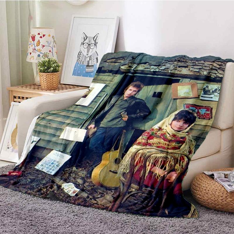Retro Cool B-Bob Dylan Merchandise Blanket Fleece Home Popular Singer Throw Blanket Cozy Ultra-Soft for Couch Quilt