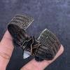 Moonstone Gemstone Handmade Copper Wire Wrap Cuff Bangle Adjustable ET-4974