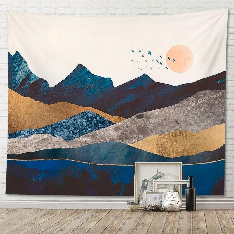 Beautiful Tapestry Room Decoration Abstract Mountain View Home Wall Hanging Background Cloth