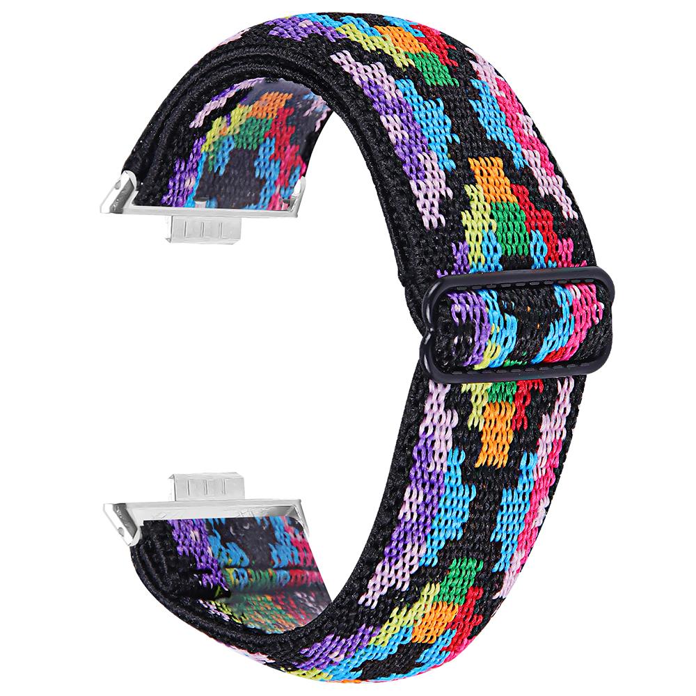 For Huawei Watch Fit 3 Nylon Watch Strap Pattern Print Adjustable Elastic Wrist Band