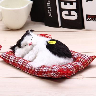 Fashion Animal Doll Plush Simulation Plush Sleeping Cat with Sound Kid Toy Decoration Birthday Gift