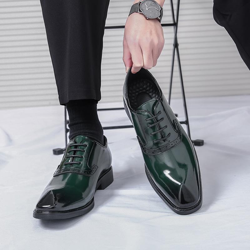 Men's Classic Business Shoes Microfiber Leather Pointed Toe Lace-up Mens Dress Office Flats Men Fashion Wedding Party Oxfords