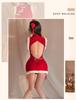 Retro Backless Cheongsam Christmas Lingerie - Cute Red Doll Dress