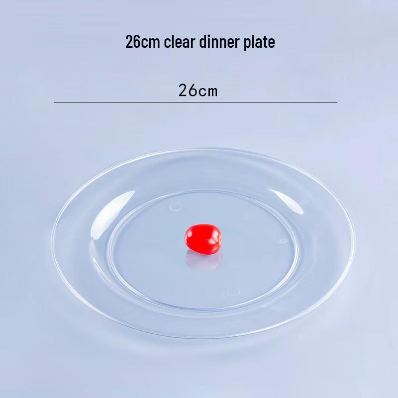 Thickened Transparent PS Plastic Plates - Crystal Butterfly Design for Steak, Fruit & More