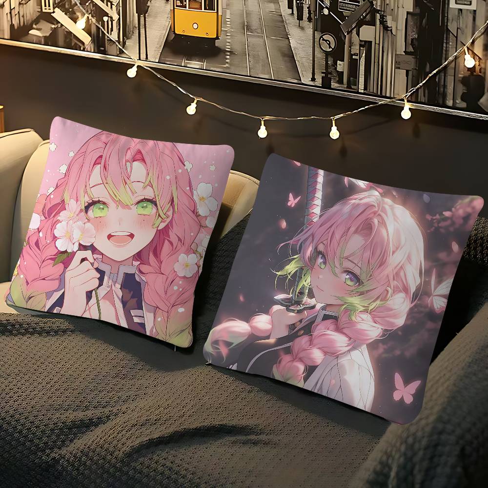 DemonS Slayer KanrojiS Mitsuri Pillow Case Removable Washable Cushion Cover – All-Season Soft Linen