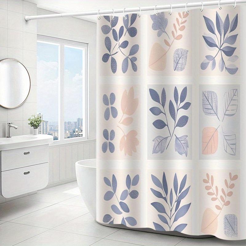 

Floral Pattern Shower Curtain - Polyester Woven, Machine Washable, Includes Hooks, All-Season Arts Theme, Bathroom Decor W90xH180cm