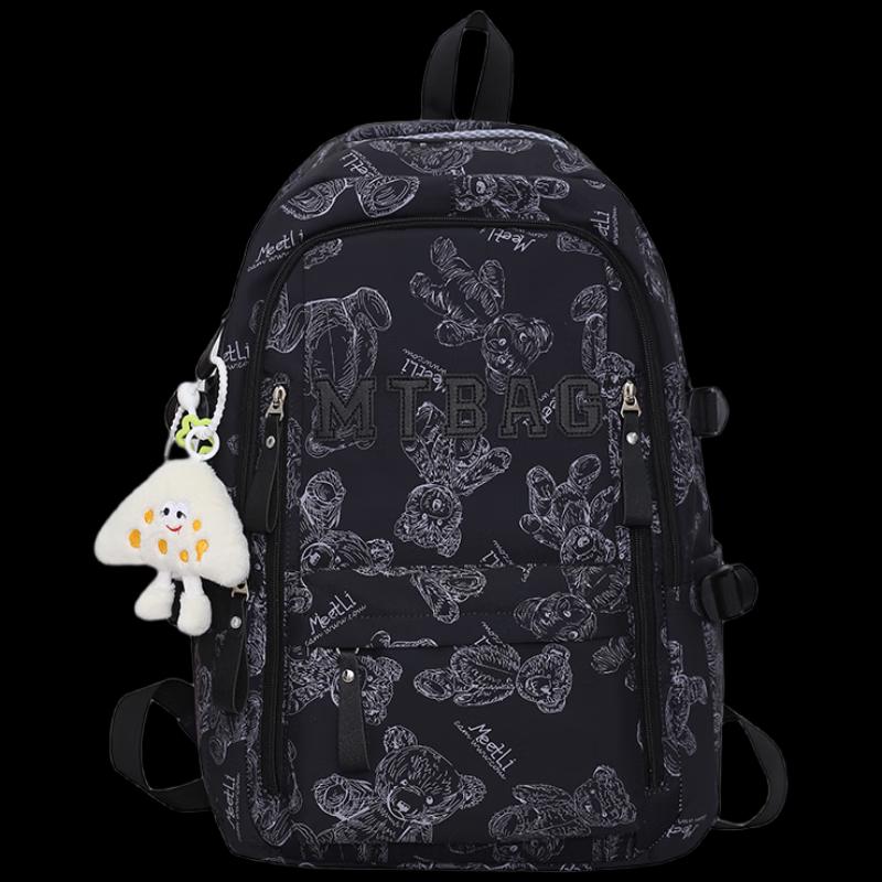 Lightweight Waterproof Printed Bear Travel Backpack