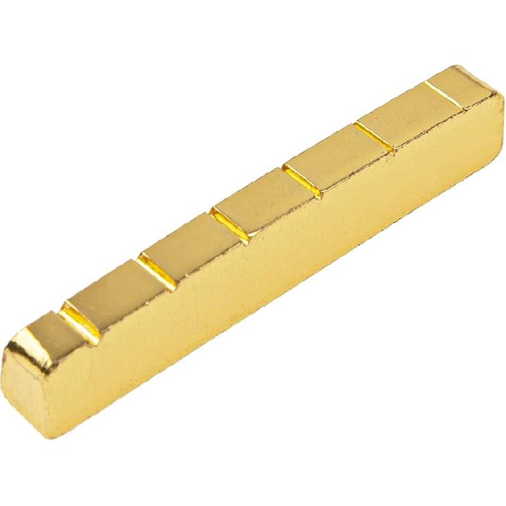 1Pcs Yootones Electric Guitar Nut Brass 6 String Slotted Compatible with Les Paul Epiphone Strat Tele ST TL Guitar Parts (43mm)